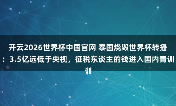 开云2026世界杯中国官网 泰国烧毁世界杯转播：3.5亿远低于央视，征税东谈主的钱进入国内青训