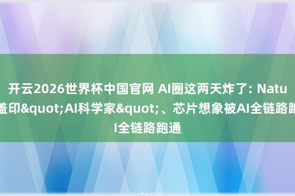 开云2026世界杯中国官网 AI圈这两天炸了: Nature盖印"AI科学家"、芯片想象被AI全链路跑通