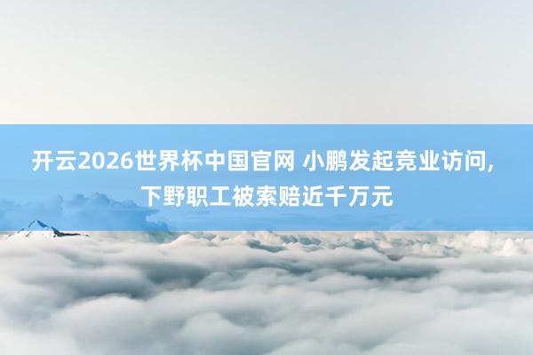 开云2026世界杯中国官网 小鹏发起竞业访问， 下野职工被索赔近千万元