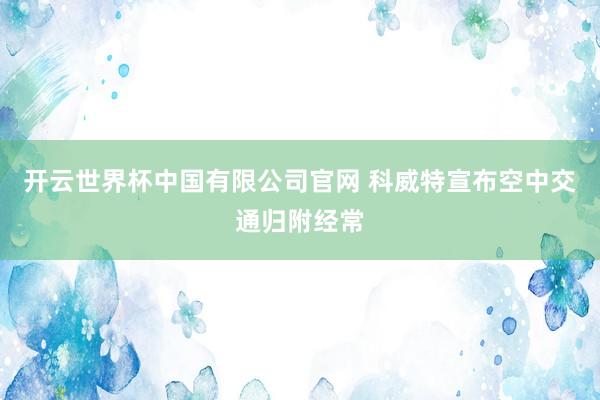 开云世界杯中国有限公司官网 科威特宣布空中交通归附经常