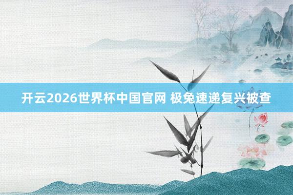 开云2026世界杯中国官网 极兔速递复兴被查