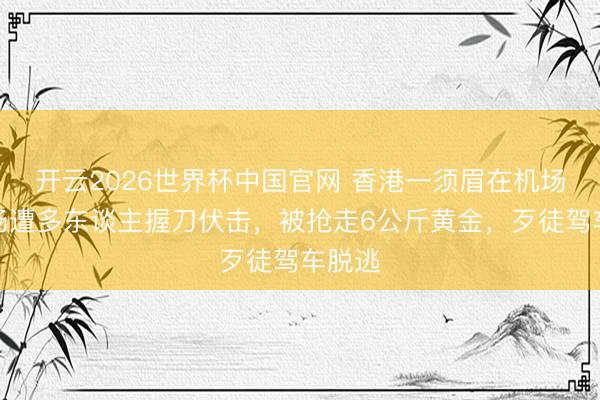 开云2026世界杯中国官网 香港一须眉在机场泊车场遭多东谈主握刀伏击，被抢走6公斤黄金，歹徒驾车脱逃